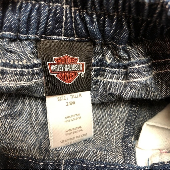 𝅺harley Davidson Girls Denim Jeans 24 Months - Picture 2 of 6
